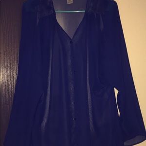 Long Sleeve Sheer Button Up